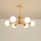 Contemporary Wooden LED Chandelier - Stylish Hanging Ceiling Light for Living Rooms